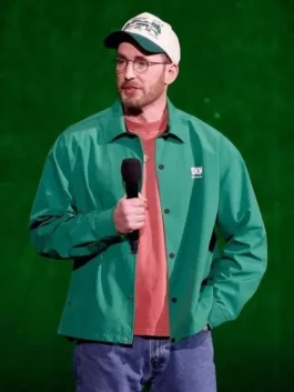Green Avengers Doomsday Promo Chris Evans Jacket spotted on Chris Evans during the Avengers Doomsday promotional campaign