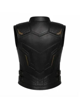 Avengers Doomsday Thor Black Leather Vest Back View