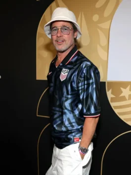 Rear layout of the black Brad Pitt Nike USMNT Jersey showing its clean paneling and durable sports fabric.
