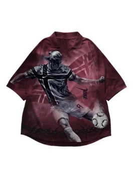 Front view of the CJ X Nike Athletes Haaland Retro Jersey highlighting the shirt collar and pullover style.