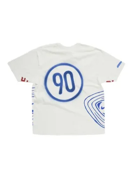 Clean back view of the multicolor polyester CJ X Nike Athletes Mbappe Tee showcasing premium fabric panels.