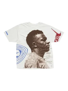 Front view of the CJ X Nike Athletes Mbappe Tee highlighting the comfortable round neck collar layout.
