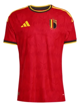 Front view of the red World Cup 2026 Belgium Jersey highlighting the rounded collar and seamless layout.