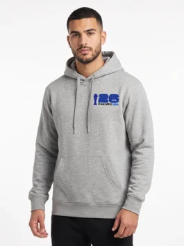 Premium fleece FIFA World Cup 2026 Host USA Grey Hoodie with protective hooded collar and comfortable pullover style.