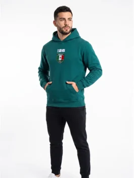 Premium green fleece FIFA World Cup 2026 Mexico Hoodie with classic pullover style and a protective hooded collar.