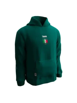 Front view of the green FIFA World Cup 2026 Mexico Hoodie featuring a pullover closure and roomy kangaroo pockets.