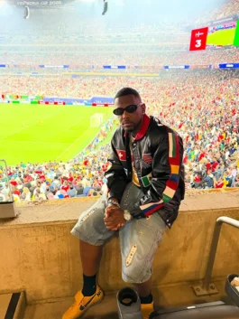 Black premium real leather Fabolous World Cup Leather Jacket featuring full length sleeves and neat shirt collar.