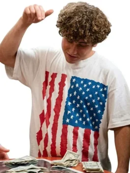 Gabriel LaBelle Snack Shack USA Flag T-Shirt Front Look
