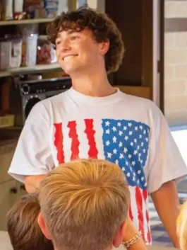 Gabriel LaBelle Snack Shack USA Flag T-Shirt Front View
