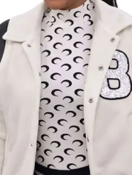 LaBrina Jackson Heart and Hustle Houston Varsity Jacket Close-Up View