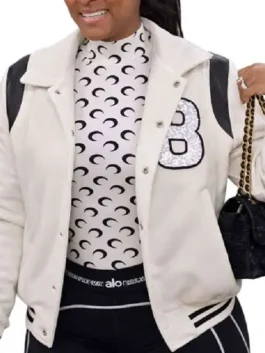LaBrina Jackson Heart and Hustle Houston Varsity Jacket Closure View