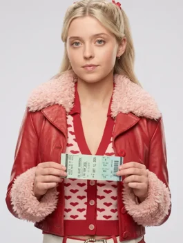 Lexi Minetree Elle Shearling Leather Jacket Front View