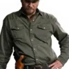 Luke Grimes Marshals Grey Shirt Front View