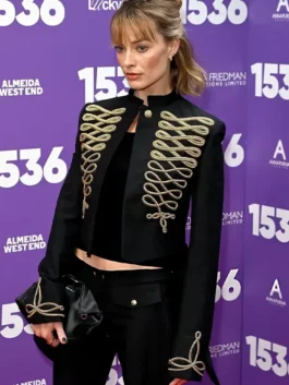 Margot Robbie Embroidered Jacket View Look