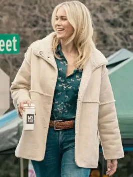 Marshals Dolly Weaver Beige Shearling Jacket Closure View