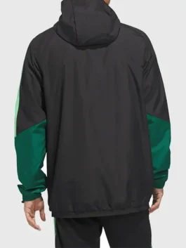 Back view of the black Mexico 26 Tiro All Weather Jacket showing the premium polyester fabric and clean drape.