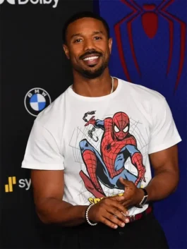 Michael B Jordan SpiderMan Premiere T-Shirt Front Look