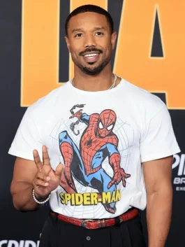 Michael B Jordan SpiderMan Premiere T-Shirt Look