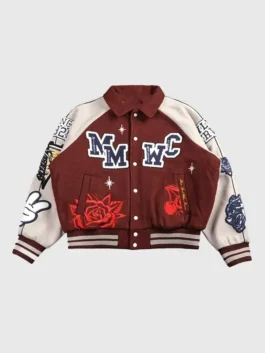 Mickey Mouse Wolves Club Rudy Maroon Letterman Jacket