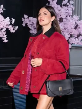 Alternative view of Monica Barbaro New York City 2026 Red Jacket