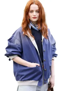 PFW 2026 Joey King Blue Jacket Front View