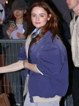 PFW 2026 Joey King Blue Jacket Side View