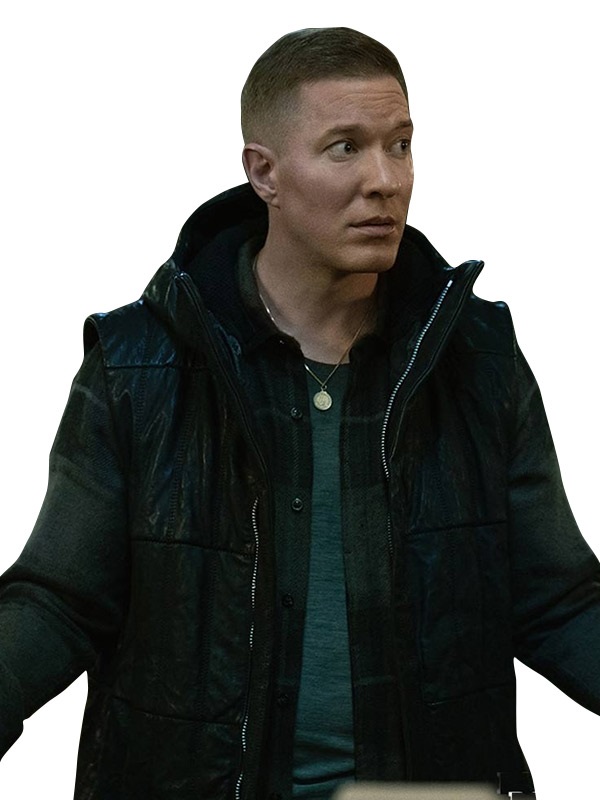 Tommy Egan wearing the black hooded vest over a flannel shirt in Power Book IV: Force.
