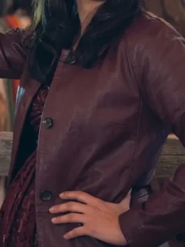 Ransom Canyon Ellie Estevez Burgundy Jacket Close-Up View