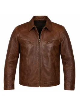 Simu Liu ComicCon Brown Leather Jacket Front Look