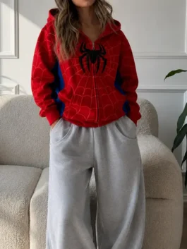 Alternative view of Spider Classic Edition Full-Zip Red Hoodie
