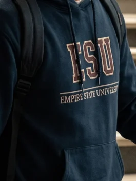 Close-up of Spider Man Tom Holland Brand New Day Hoodie highlighting fabric texture, stitching, and graphic details