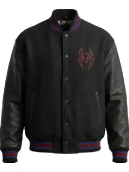 Spider Man Varsity Bomber Jacket Front Look