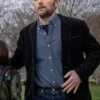Front view of The Whisper Man Adam Scott Corduroy Blazer featuring clean lapels, a structured fit, and rich corduroy texture