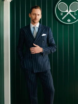 Tom Hiddleston Wimbledon 2026 Suit featuring premium tailoring, a structured fit, and sophisticated formal design