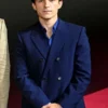 Front view of Tom Holland The Odyssey Premiere Blazer featuring clean lapels, a structured fit, and elegant formal detailing