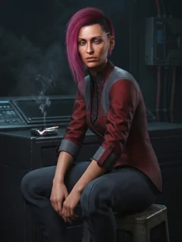 High-quality cotton Cyberpunk 2077 Female V Red Blazer with an insulating viscose interior lining.