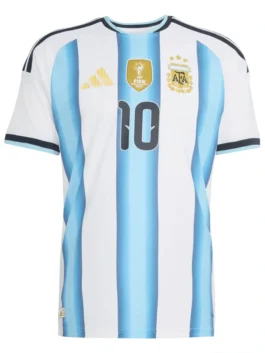 Front view of the World Cup 2026 Argentina Messi Jersey highlighting the rounded collar and pullover style.