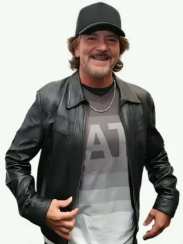 World Cup Eddie Vedder Leather Jacket Front View