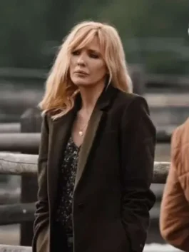 Yellowstone S04 Beth Dutton Wool Coat Close-Up View