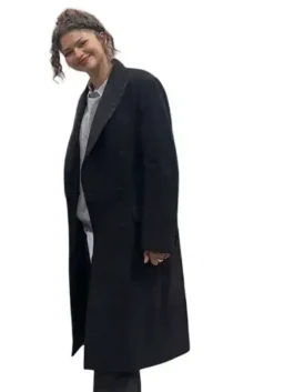 Zendaya Long Black Wool Coat View Look