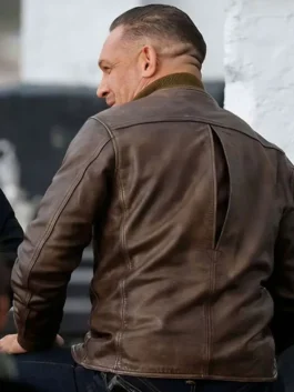 Mobland Tom Hardy Brown Leather Jacket Back