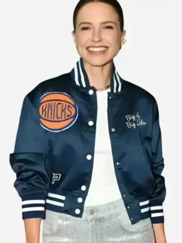 NYC Sophia Bush New York Knicks Satin Varsity Jacket