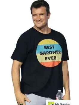 Nathan Fillion Comic-Con Black T-Shirt Front Look