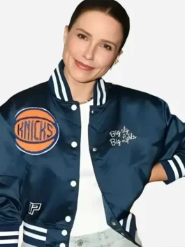 New York Knicks Sophia Bush Cropped Varsity Jacket