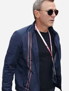 No Time To Die Daniel Craig Blue Jacket Side View