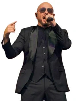 Pitbull I’m Back Tour 2026 Black Blazer Front Look
