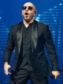 Pitbull I’m Back Tour 2026 Black Blazer Front View