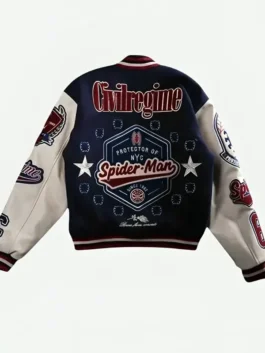 Protector Of NYC Navy and Butter Jacket Back View