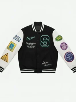 Sabrina Ionescu Any Time Any Where Varsity Jacket Front View