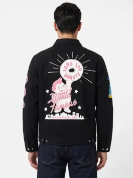 Shoe Palace The Simpsons Donuts Work Black Jacket Back View